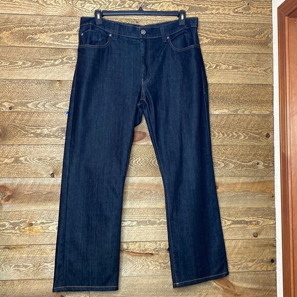 Fidelity Revolution Rinse Straight Leg Jeans Black Cotton Denim Size 38